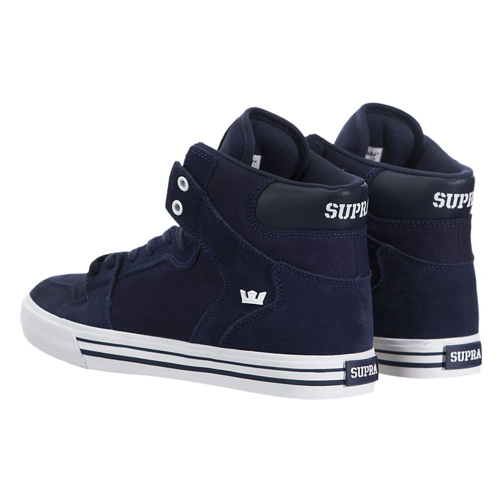 Baskets Montantes Supra Vaider Bleu Blue Nights/White Homme | RWC-27330854